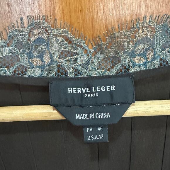 Amazing y2k Herve Leger Chiffon and Lace Shirt - Size 12/Womens Large - Picture 5 of 5